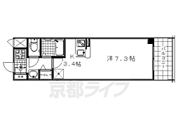 エステムプラザ京都烏丸五条 2階1Kの間取り
