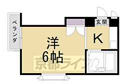 阪急京都本線 桂駅 徒歩5分の賃貸アパート 2階1Kの間取り