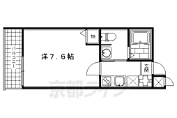 フラッティ堀川高辻 1Kの間取図画像