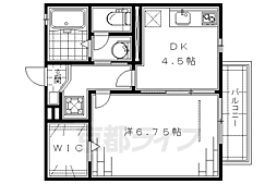 近鉄京都線 伏見駅 徒歩8分の賃貸アパート 1階1DKの間取り
