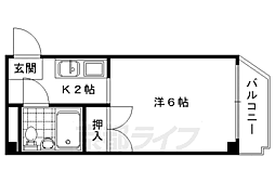 エスポワール12 1Kの間取図画像