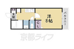 レーベン21 1階1Kの間取り