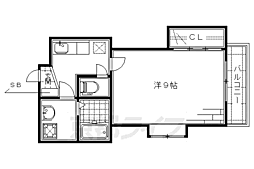 JR奈良線 稲荷駅 徒歩3分の賃貸マンション 3階1Kの間取り