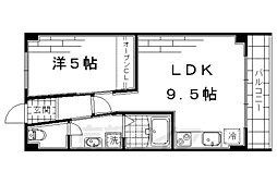 近鉄京都線 伏見駅 徒歩7分の賃貸マンション 3階1LDKの間取り