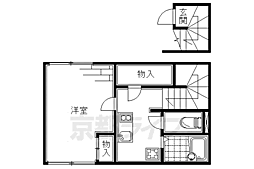 京阪本線 伏見桃山駅 徒歩30分の賃貸アパート 2階1Kの間取り