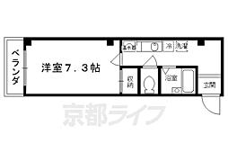 京都市営烏丸線 烏丸御池駅 徒歩5分の賃貸マンション 5階1Kの間取り