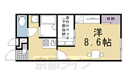 レオパレスおおやぶ 1階1Kの間取り
