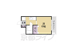 JR山陰本線 二条駅 徒歩5分の賃貸アパート 3階ワンルームの間取り