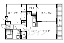 京都地下鉄東西線 小野駅 徒歩11分の賃貸マンション 1階2LDKの間取り