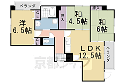 阪急京都本線 桂駅 徒歩13分の賃貸マンション 2階3LDKの間取り