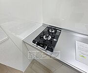 2口ガスコンロ付きのキッチン