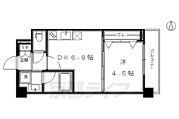 ベラジオ京都烏丸十条ＩＩ 3階1DKの間取り