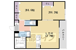 グランテージ 3階2LDKの間取り