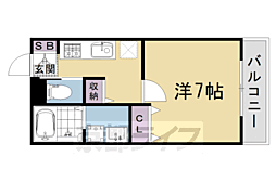 京都地下鉄東西線 太秦天神川駅 徒歩10分の賃貸アパート 3階1Kの間取り