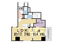 ファステート京都堀川スクエア 8階1LDKの間取り