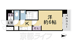 プレサンスTHEKYOTO東福寺EAST 1Kの間取図画像