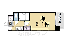 プレサンス京都四条烏丸 1Kの間取図画像