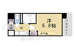 デ・リード烏丸西 1Kの間取図画像