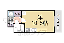 デ・リード河原町 ワンルームの間取図画像