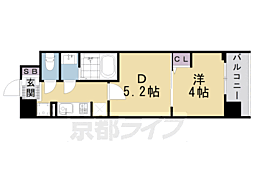 ベラジオ西大路五条 1DKの間取図画像