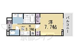 八代荘 1Kの間取図画像
