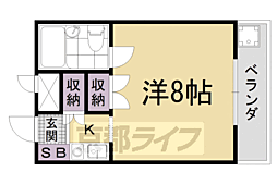 みささぎプチハイツ 1Kの間取図画像