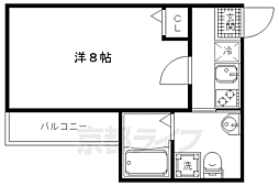 フラッティ下立売 1Kの間取図画像