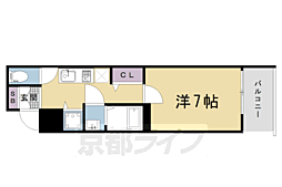 アドバンス京都烏丸町 1Kの間取図画像