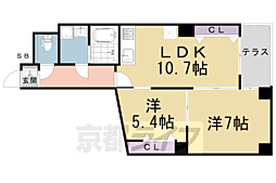 シャトーヴィヴァン 2LDKの間取図画像