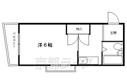 ラポール平田 1Kの間取図画像