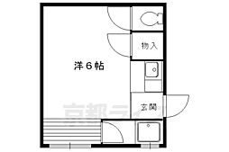 白川ハイツ ワンルームの間取図画像