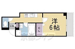 プリオーレ衣笠 1Kの間取図画像