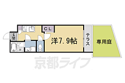 ヴィラ白川 1Kの間取図画像