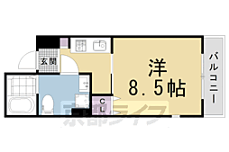 attrice大将軍 1Kの間取図画像