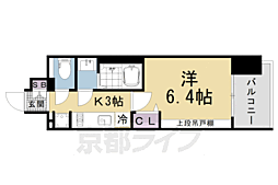 プレサンス大津京町ヴェリス 1Kの間取図画像