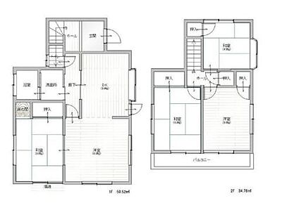 間取り：5DKでご家族が多い方でも一人一部屋が叶います♪