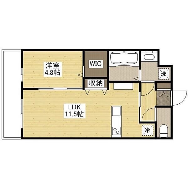 ザ・カルモ草戸 ｜広島県福山市草戸町4丁目(賃貸マンション1LDK・1階・42.03㎡)の写真 その2