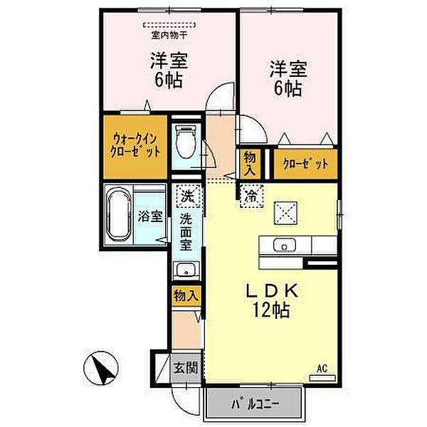 グレイスヴィラ東川口 ｜広島県福山市東川口町5丁目(賃貸アパート2LDK・1階・58.65㎡)の写真 その2