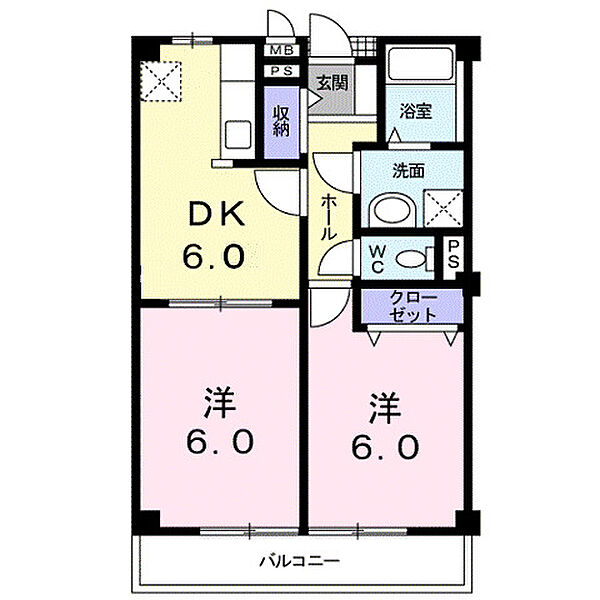 リヴィエールＡ ｜広島県府中市中須町(賃貸アパート2DK・2階・43.82㎡)の写真 その2