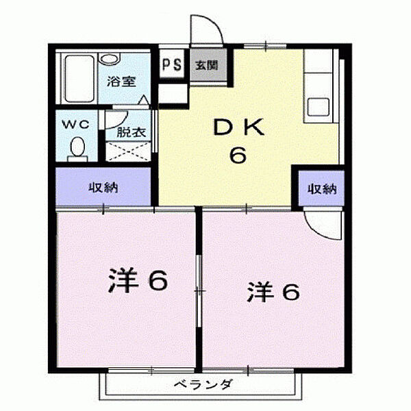 Ｃカントリーハイツ ｜広島県福山市西新涯町1丁目(賃貸アパート2DK・2階・39.60㎡)の写真 その2