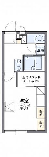 レオパレス新涯ロータスＢ棟 206｜広島県福山市新涯町2丁目(賃貸アパート1K・2階・23.18㎡)の写真 その2