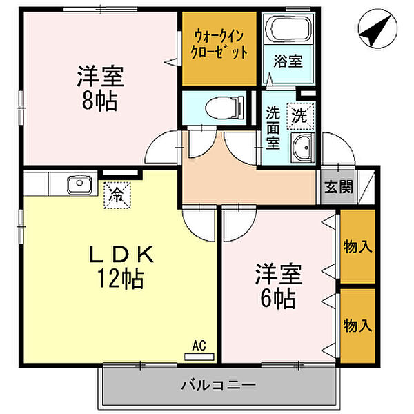 セジュールプルミエ　A棟 ｜広島県福山市新涯町3丁目(賃貸アパート2LDK・1階・62.95㎡)の写真 その2