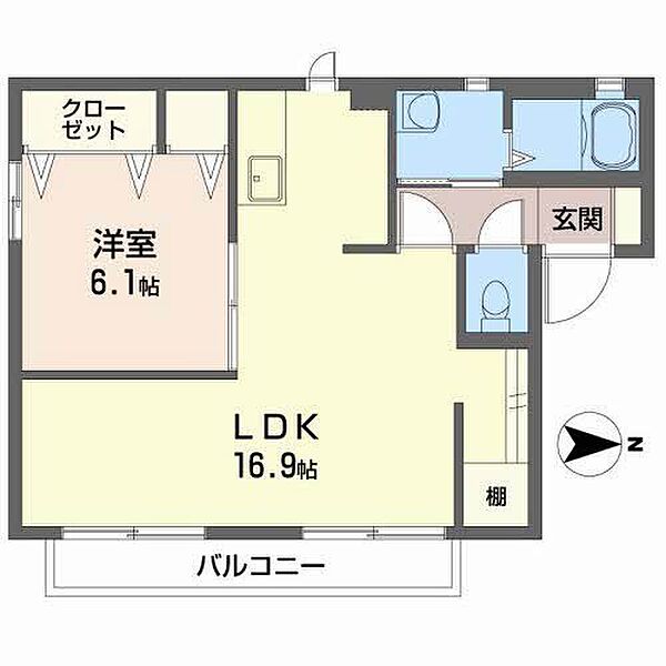 ラ・パルテール　参番館　彩 ｜広島県福山市東手城町2丁目(賃貸アパート1LDK・1階・50.07㎡)の写真 その2