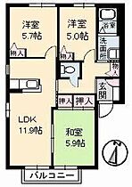 プラネット　Ｓ  ｜ 広島県福山市駅家町大字倉光（賃貸アパート3LDK・1階・64.84㎡） その2