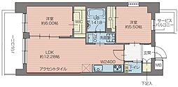 プレジオ北綾瀬ASIAN 2LDKの間取図画像