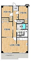 江坂・江の木公園スカイハイツ 3LDKの間取図画像
