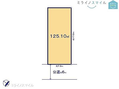 区画図：125.1m2（37.8坪）の面積でしっかりとお家の土地が確保できます♪