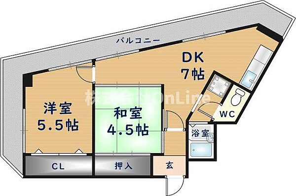 ローレル八尾本町 ｜大阪府八尾市本町5丁目(賃貸マンション2DK・4階・49.00㎡)の写真 その2