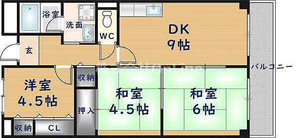 リープハーベン八尾木 ｜大阪府八尾市八尾木3丁目(賃貸マンション3LDK・5階・55.13㎡)の写真 その2