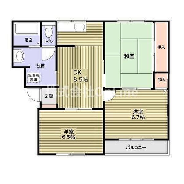 ニューリバーサイド八尾南Ａ 101｜大阪府八尾市北木の本5丁目(賃貸マンション3DK・1階・58.29㎡)の写真 その2